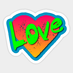 Day Glow Love Heart Sticker